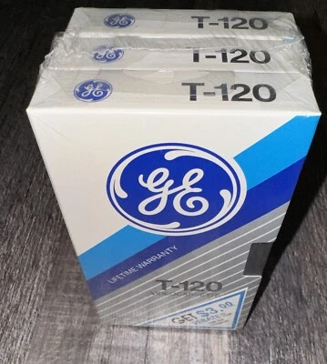 GE T-120 Hi-Fi 6 horas VHS Videocassette en Blanco SELLADO NUEVO PAQUETE DE 3 Foto 1 de 4