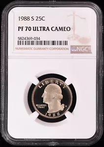 1988-S Washington Quarter NGC PF 70 ULTRA CAMEO - Picture 1 of 2