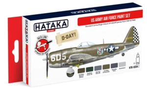 HATAKA AS04.2 US Army Air Force Acrylic Paint Set 4 x 17ml Bottles POD Postage - Picture 1 of 7