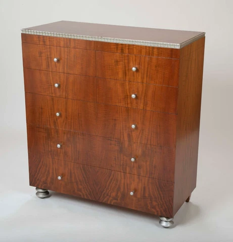 1930's American Modernist Walnut Chest of Drawers Cover