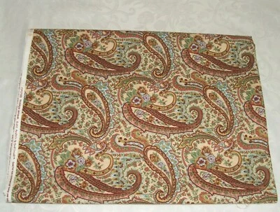 Tela Jamavar Nostálgica April Cornell Floral Paisley Azul Óxido Verde Rosa 6+ Yd Foto 1 de 4
