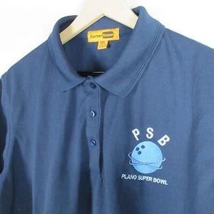 Plano Super Bowl Shirt Adult 2XL Blue Employee Work Uniform Short Sleeve Men - Picture 1 of 13