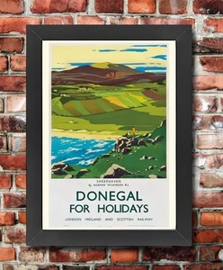 TX271 Vintage Sheephaven Donegal Ireland LMS Railway Framed Travel Poster A3/A4 - Picture 1 of 1