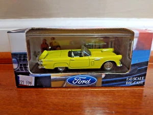 New-Ray 1956 Ford Thunderbird Convertible 1:43 Die-Cast gelb in Box mit Koffer - Bild 1 von 3