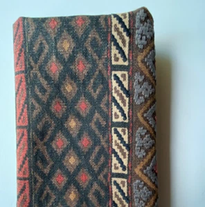 Lee Jofa Merkato Stripe Cocoa/Red  Designer Fabric Remnant 24x24" - Picture 1 of 4