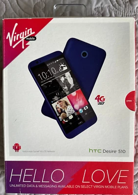 **BRAND NEW** HTC Desire 510 4GB - Blue (Virgin Mobile) Smartphone **SEALED** - Image 1 of 4