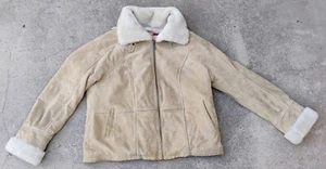 Wilsons Womens Vintage 90's Suede Leather Sherpa Lined Bomber Jacket Size XL - Picture 1 of 9