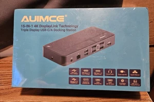 15-in-1 USB-C Docking Station Triple Display 3 HDMI 2 DP 100W PD USB 3.1 Gen2 - Picture 1 of 7