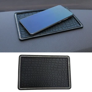 Black w/Crystal Anti-Slip Dashboard Sticky Pad Non-Slip Mat GPS Phone Holder Key - Foto 1 di 6