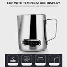 600ML Stainless Steel Milk Frother Pitcher with Thermometer Indicator Milk Jug