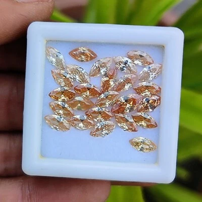 Natural 21.25 Ct Certified Brown Topaz Marquise Shape Loose Gemstone 25Pcs Lot - Image 1 of 4