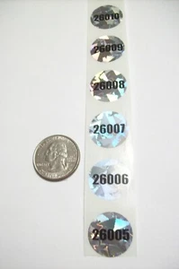 Pegatinas de etiqueta de holograma a prueba de manipulaciones con numeración redonda de 100 a 1000 CI 3/4 - Imagen 1 de 4