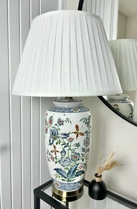 Red Green Blue Floral Pattern Oriental Ceramic Porcelain Table Lamp G2112 - Picture 1 of 13