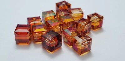 5601 Swarovski® Astral Copper 8mm cube beads   6 pieces/pack - Image 1 of 3