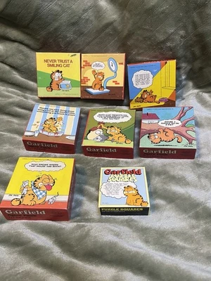 Lote de 8 rompecabezas subterráneos Garfield 1978 vintage aprox 100 piezas Foto 1 de 4