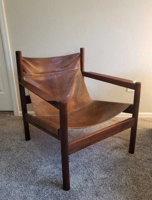 Silla honda safari genuina Midcentury Roxhino Michel Arnoult años 60 Foto 1 de 4