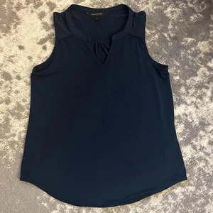 Banana Republic Women's Sleeveless Navy-Blue V Neck Small - Picture 1 of 3