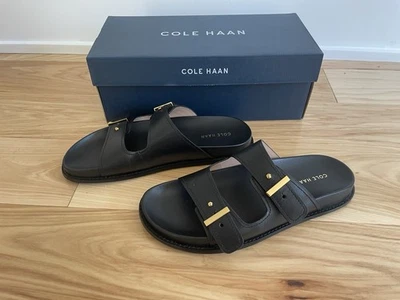 Lijadoras con correas Cole HAAN para mujer. Increíbles hebillas doradas talla 9M, color negro Foto 1 de 3