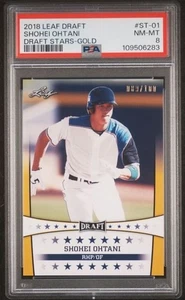 2018 Shohei Ohtani #ST-01 Leaf Draft Stars Gold /100 - Bild 1 von 2