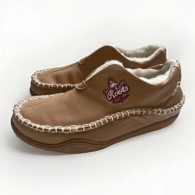 NUEVO EN CAJA ZAPATILLAS CÓMODAS DE CUERO TOSTADO RAÍCES Acogedoras suela de goma forrada de piel sintética talla 8 Foto 1 de 4