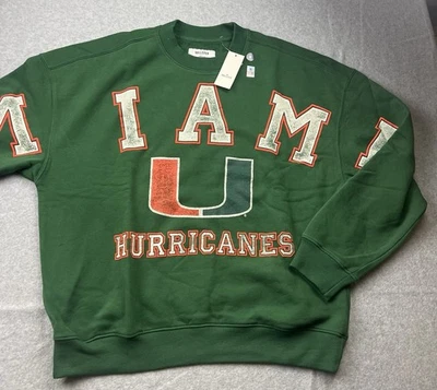 Sudadera Hollister University of Miami Hurricanes Boxy Gráfico Crew Talla M Nueva con Etiquetas Foto 1 de 4