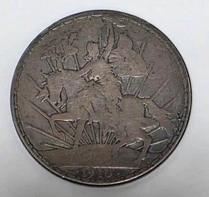 1910 Mexico Mexican Caballito Un Peso Silver Coin in Fine Condition - Picture 1 of 2