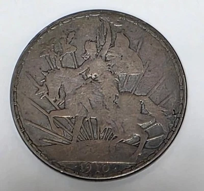 Moneda de plata de un peso Caballito mexicano de México 1910 en buen estado Foto 1 de 2