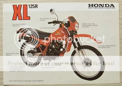 HONDA XL125R-C Motorcycle Sales Specification Leaflet c1984 Ref PB 84 009 A - Image 1 of 2