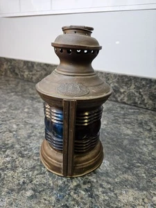 Antique Triplex Boat Bow Lamp / Light *No Base* READ READ Glass Nice! - Picture 1 of 7