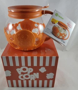NEW Orange Ecolution Micro-Pop Microwave Popcorn Popper Temperature Safe Glass - Picture 1 of 7