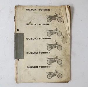 Suzuki TC125 K,L,M,A,B Factory Motorcycle Parts Catalogue Catalog Damaged - Picture 1 of 2