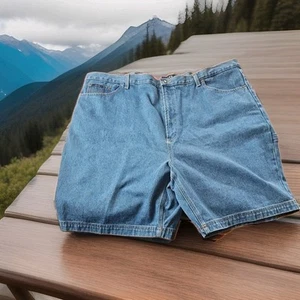 Izod Relaxed Fit Men's Size 52 X 9 Carpenter Denim Blue Jeans Shorts New - Picture 1 of 8