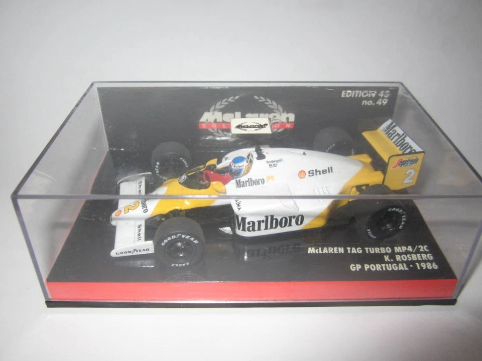PMA Minichamps 1/43 McLaren MP4/2C 1986 Portugal GP #2 Keke Rosberg Amarillo Foto 1 de 4