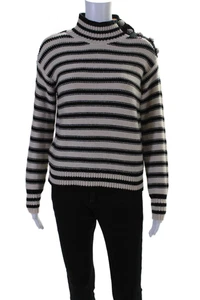 Suéter J Crew Para Mujer Cuello Simulado Mangas Largas Rayas Negro Blanco Talla XS - Imagen 1 de 5