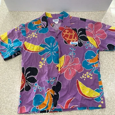 Camisa Combo Etiqueta Vintage Original Jams World Surf Line - L- Años 80 Floral Hawaiana RARA Foto 1 de 4