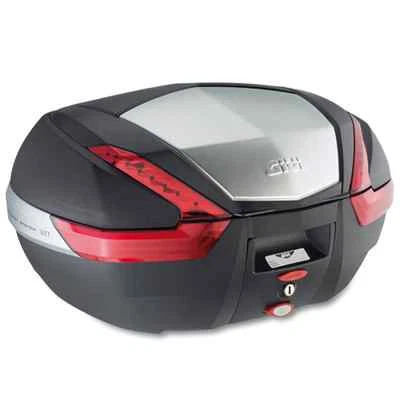 GIVI V47 MONOKEY TOP CAJA NEGRA TOTALMENTE NUEVA 47 L ESTUCHE SUPERIOR CON PANEL SUPERIOR DE ALUMINIO Foto 1 de 4
