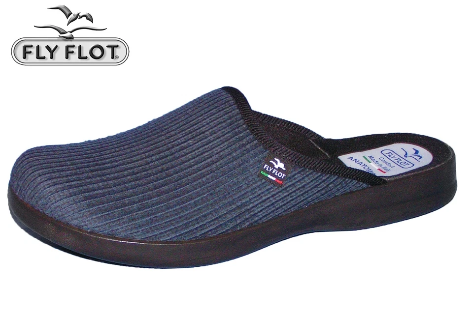 Fly Flot Herren Hausschuh Pantoffel Blau 220092-05 NEU