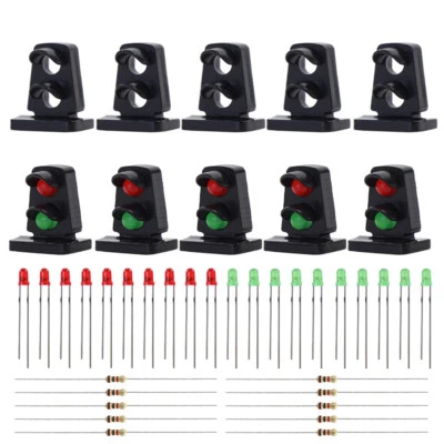  JTD21 10 sets Target Faces With LEDs Railway Dwarf signal HO OO Scale 2 Aspects - Image 1 of 4