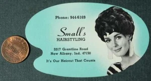 1960-70s Era New Albany Indiana Small's Beauty Salon Photo diecut visitenkarte - - Bild 1 von 1