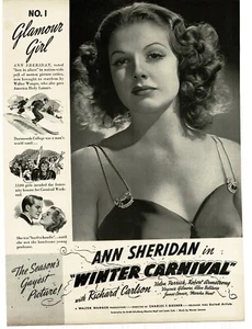 Winter Carnival Ann Sheridan 1939 Vintage Movie Promo Print Ad - Picture 1 of 1