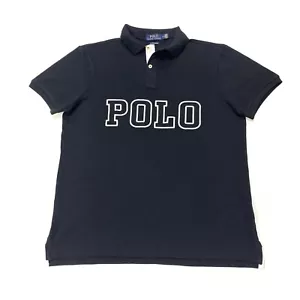 Polo Ralph Lauren Para Hombre Personalizado Calce Ajustado Camisa Polo En Negro - Imagen 1 de 8