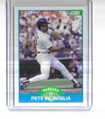1989 Score #201 Pete Incaviglia Texas Rangers - Image 1 of 2