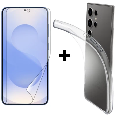 Funda trasera transparente y protector de pantalla suave para Samsung Galaxy S25 PLUS ULTRA Foto 1 de 4