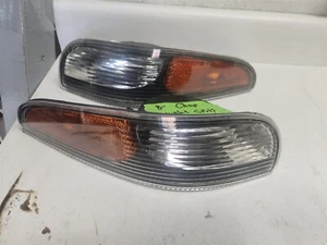 97-04 Corvette C5 Aftermarket Front Marker Light Turn Signal Black Trim Pair - Picture 1 of 6