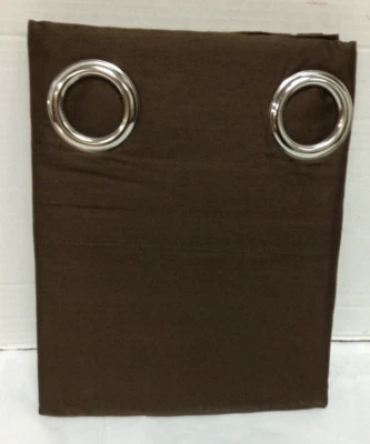 Pottery Barn West Elm Silk Dupioni Grommet Drapes Panels Curtains espresso 48x84 - Image 1 of 4