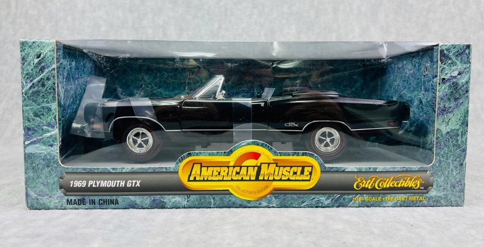 Ertl American Muscle 1/18 Die Cast 1969 Plymouth GTX Convertible 32020 Black