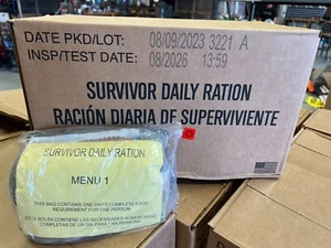 Survivor Daily Ration MRE 8/26 inspection date Meals Emergency New Rare 20 meals - Picture 1 of 9