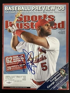 Albert Pujols Signed Sports Illustrated 4/3/06 No Label Cardinals Autograph JSA - Picture 1 of 5