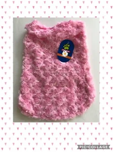Top Paw Pink Rose Fur Pet Dog Coat (J) - Picture 1 of 5