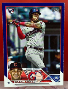 2023 Topps Update Brayan Rocchio US214 Rookie Card Royal Blue Parallel RC